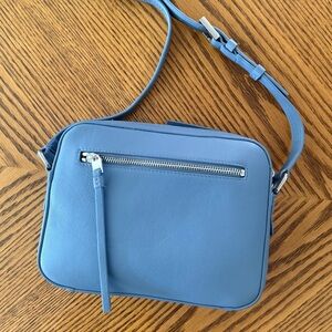 NEW ALLSAINTS Captain Leather Square Crossbody - Blue